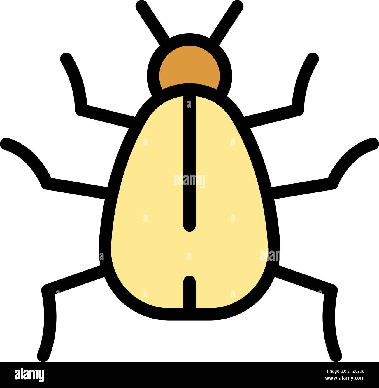 Icona bug organismo. Contorno organismo bug vettore icona colore piatto isolato Illustrazione Vettoriale