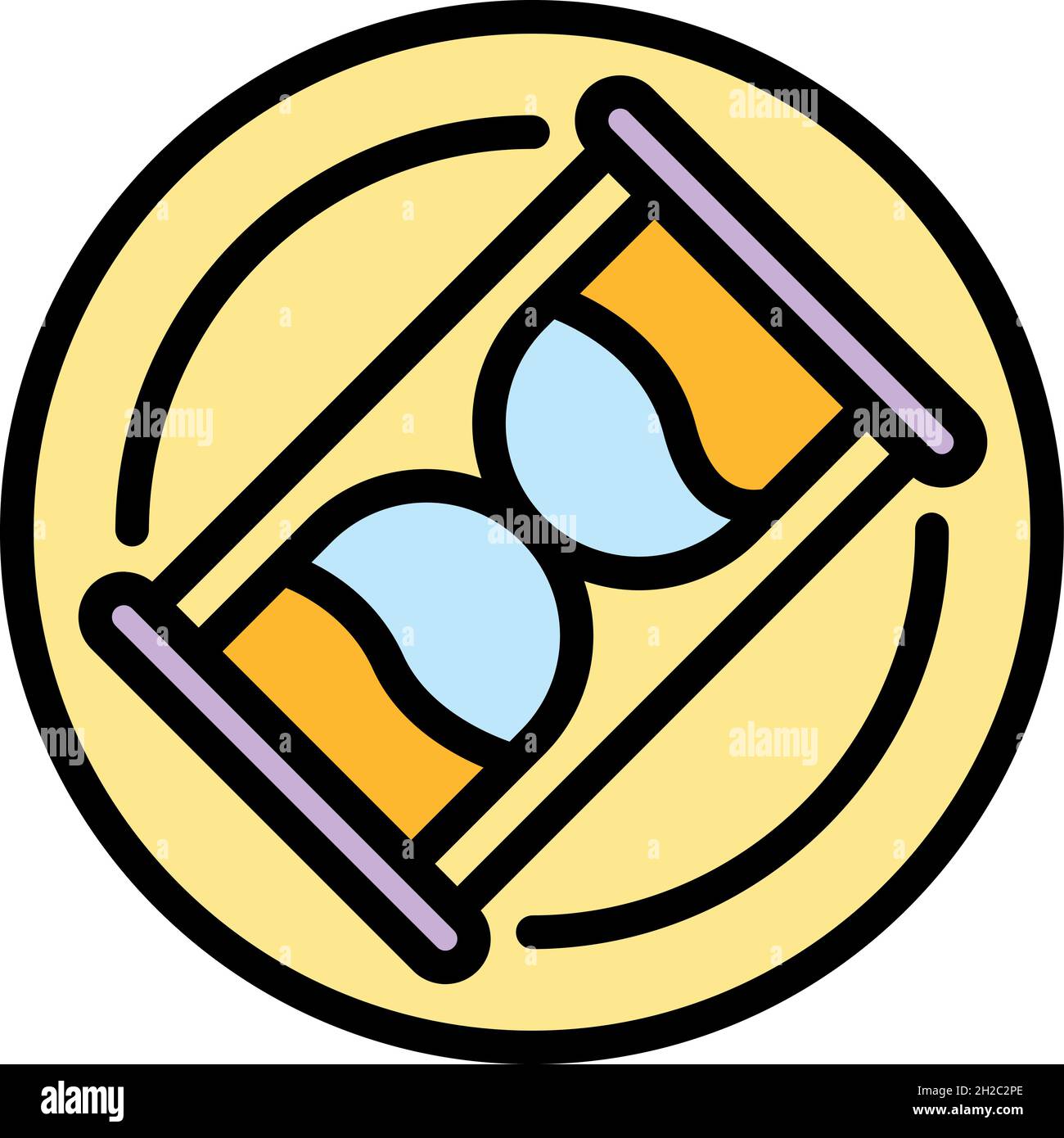 Icona clessidra ipnosi. Contorno ipnosi vettore clessidra icona colore piatto isolato Illustrazione Vettoriale