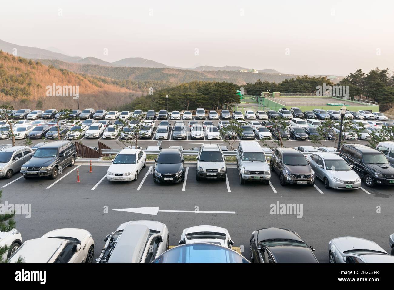 Seul,Korea-January,3:2016:Posteriori parcheggio di un hotel in Corea. Foto Stock