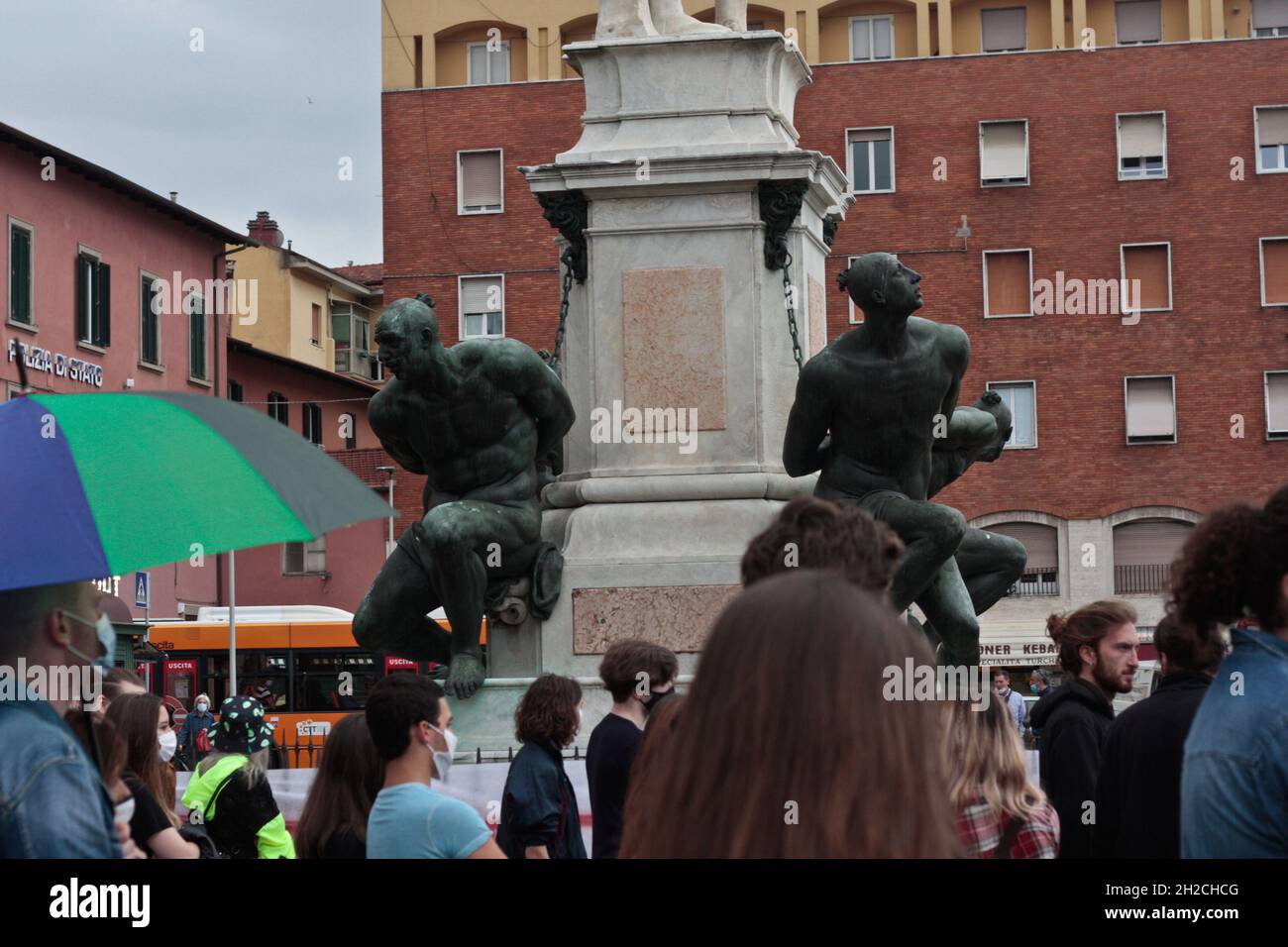 Dimostrazione di Black Lives Matter a Livorno, Italia, giugno 2020 Foto Stock