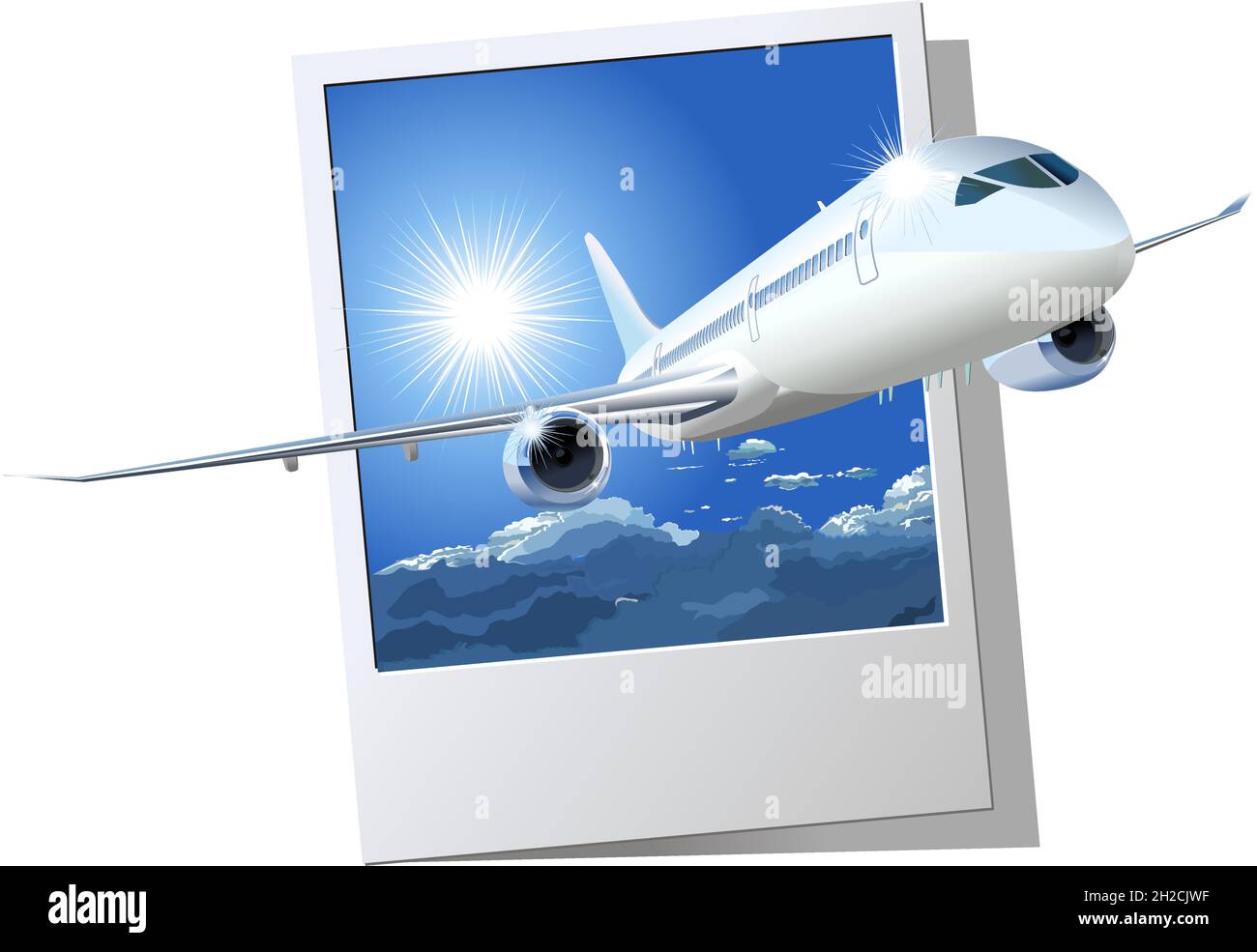 Dreamliner passeggero. Formato vettoriale EPS-8 disponibile separato da gruppi e livelli per una facile modifica Illustrazione Vettoriale