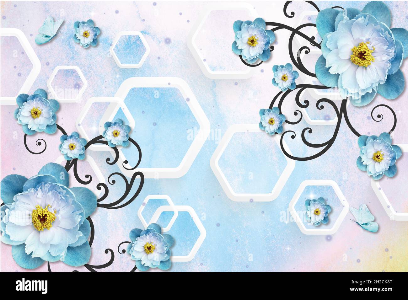 Migliore carta da parati per arredamento. Wall Stickers acrilico Wall Stickers Casa decor decorazione Maison Grande Wall decor Living Room Murale Wallpaper Foto Stock