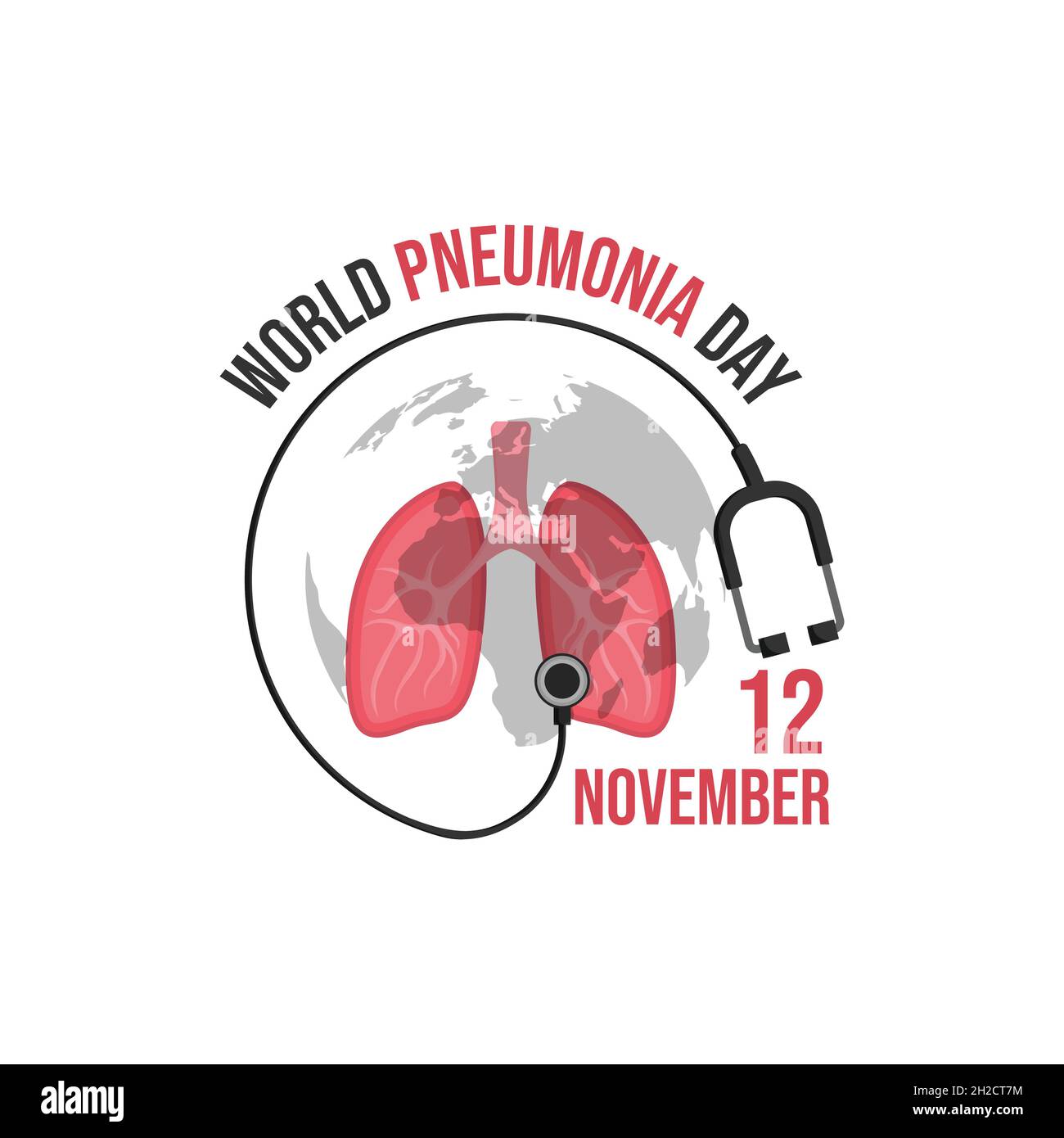 World Pneumonia Day concetto sfondo disegno immagine vettoriale. Grafica vettoriale della giornata mondiale della polmonite buona per la celebrazione della giornata mondiale della polmonite Illustrazione Vettoriale