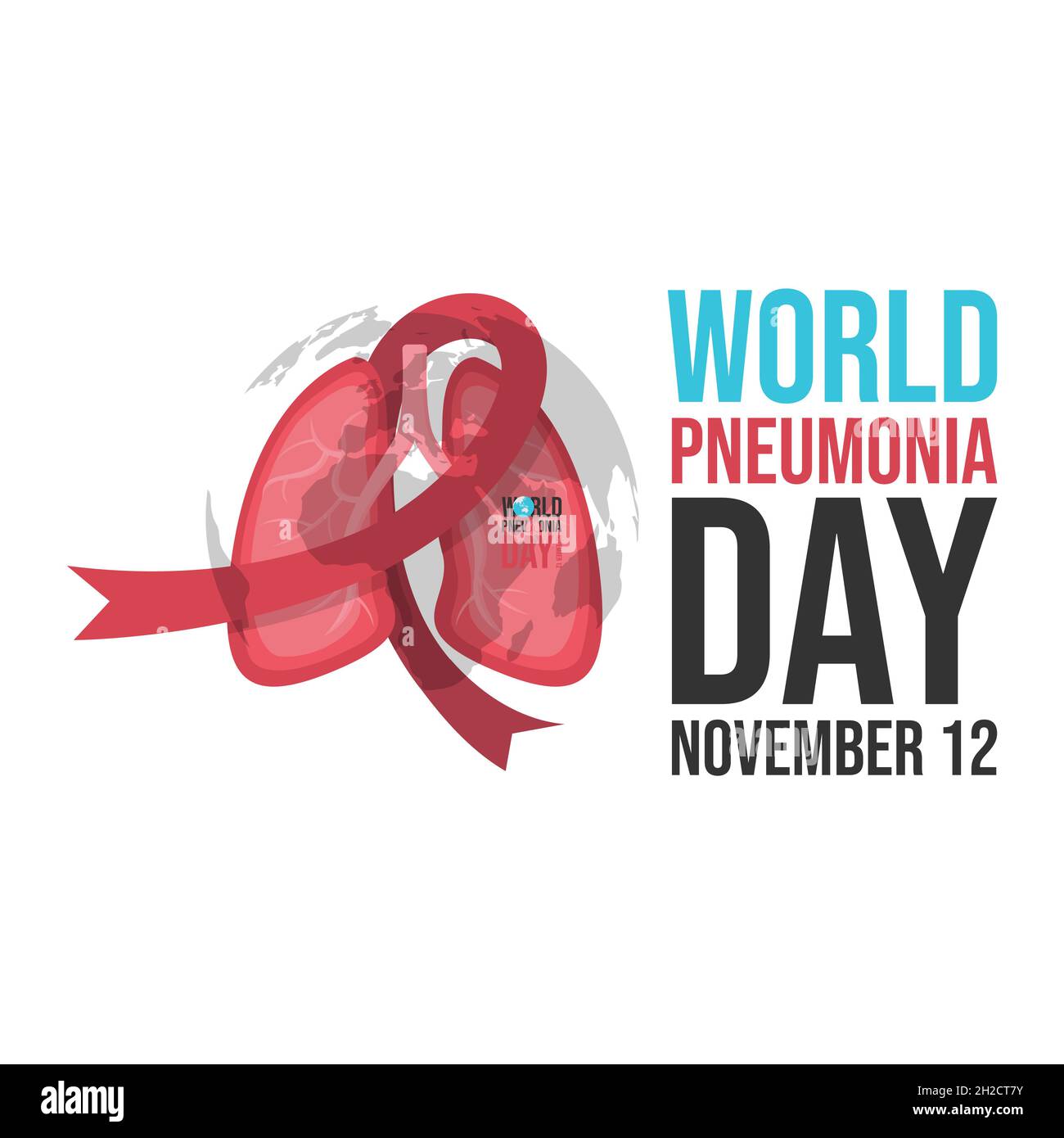World Pneumonia Day concetto sfondo disegno immagine vettoriale. Grafica vettoriale della giornata mondiale della polmonite buona per la celebrazione della giornata mondiale della polmonite Illustrazione Vettoriale