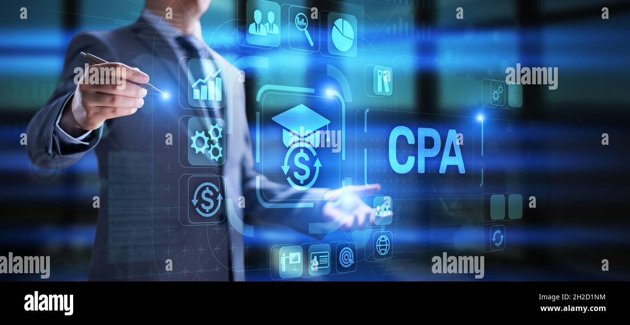 Revisore contabile pubblico certificato CPA. Concetto di audit contabile di finanza aziendale. Foto Stock