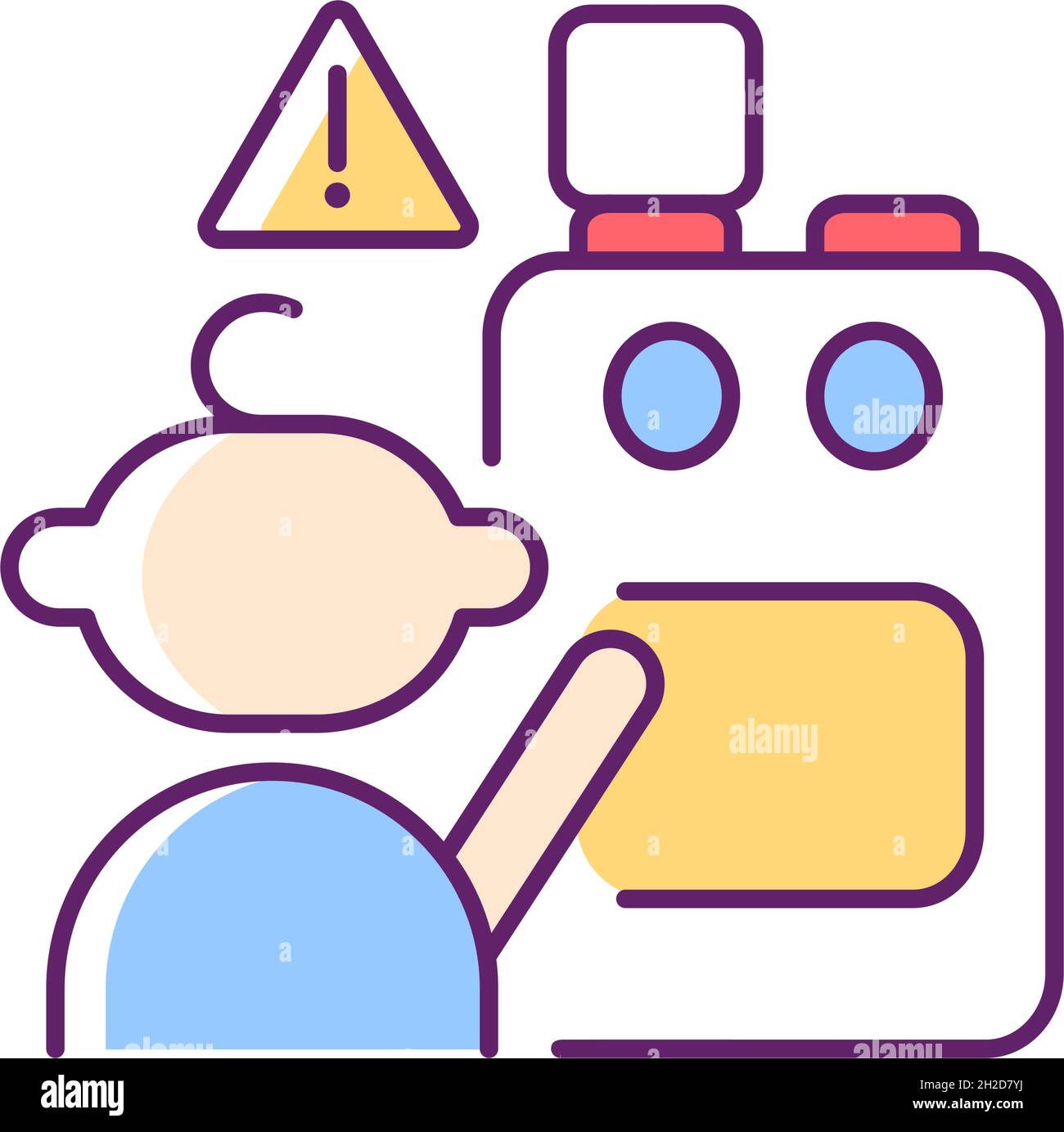 Icona di colore RGB per apparecchi da cucina e per bambini Illustrazione Vettoriale