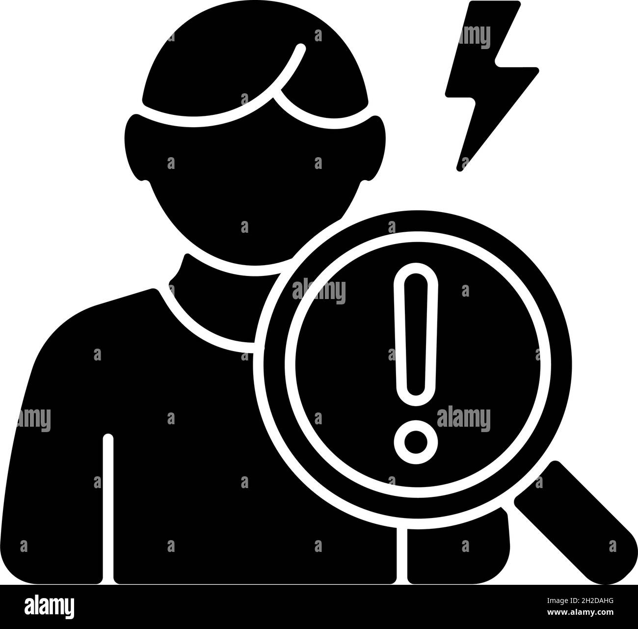 Icona glyph nero degli studi osservazionali Illustrazione Vettoriale