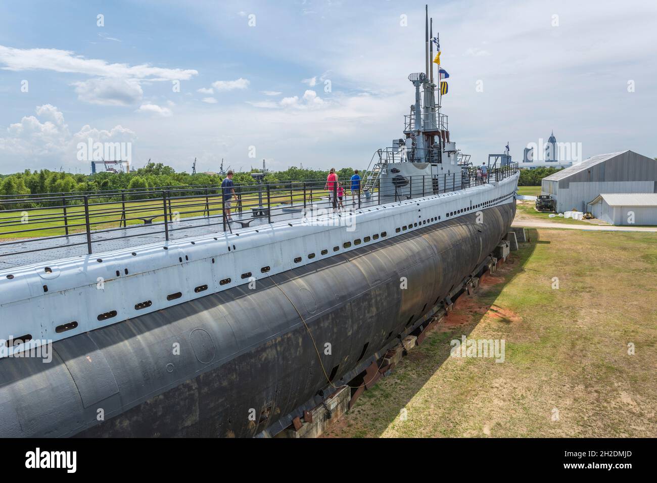 Sottomarino USS Drum al Battleship Memorial Park a Mobile, Alabama Foto Stock