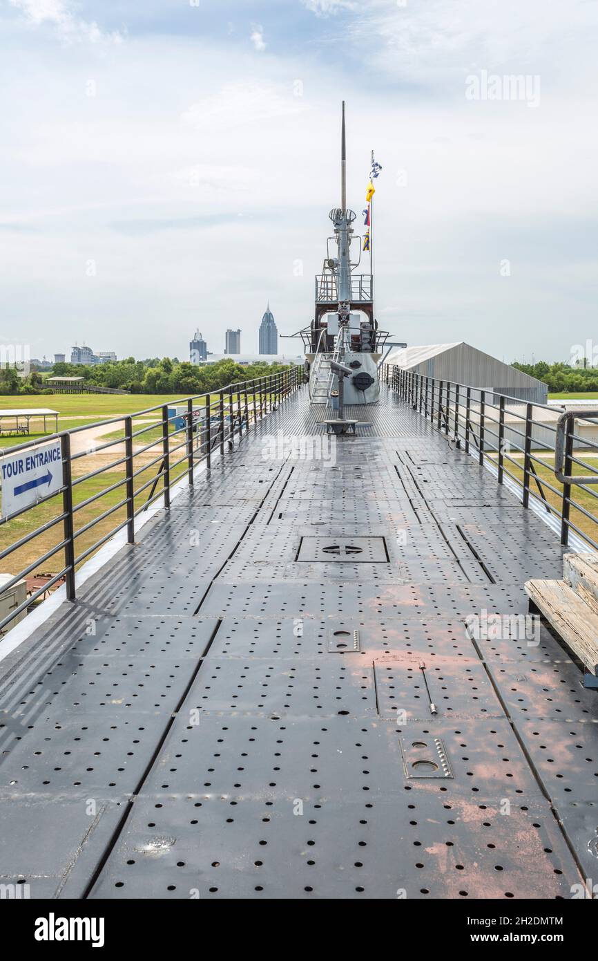 Sottomarino USS Drum al Battleship Memorial Park a Mobile, Alabama Foto Stock