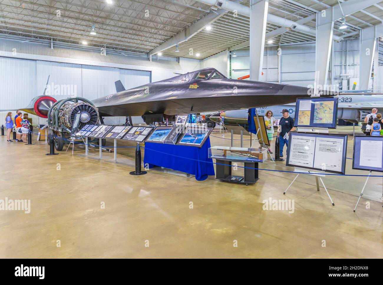 CIA A-12 Blackbird volo spia stealth in mostra al Battleship Memorial Park a Mobile, Alabama Foto Stock