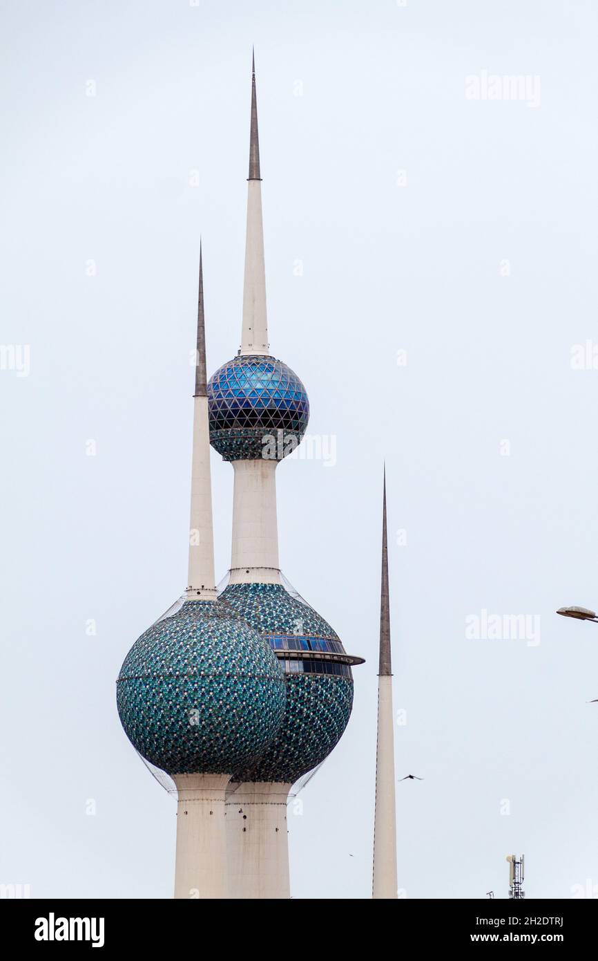 Vista delle Kuwait Towers Foto Stock