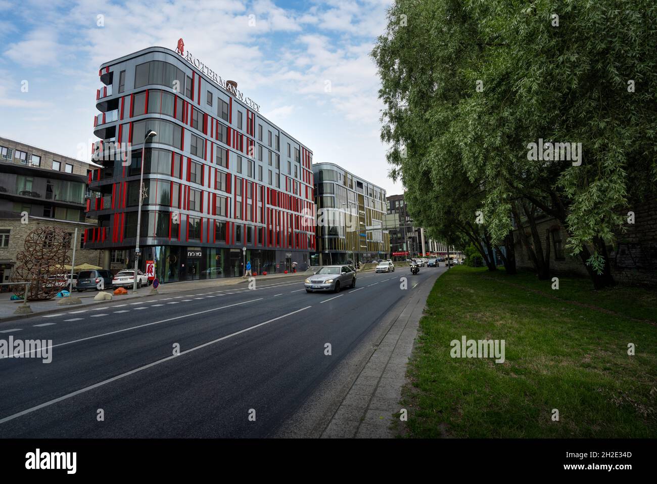 Quartiere di Rotermann - ex area industriale con architettura moderna - Tallinn, Estonia Foto Stock