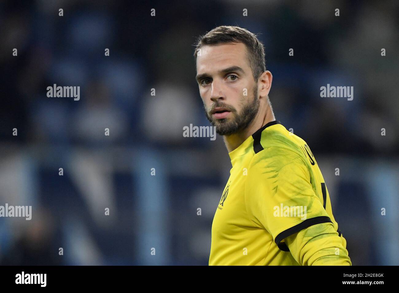 Roma, Italia. 21 ottobre 2021. Pau Lopez di Marsiglia durante la partita di calcio di gruppo Europa League tra SS Lazio e Marsiglia allo stadio Olimpico di Roma, 21 ottobre 2021. Foto Andrea Staccioli/Insidefoto Credit: Ininsidefoto srl/Alamy Live News Foto Stock