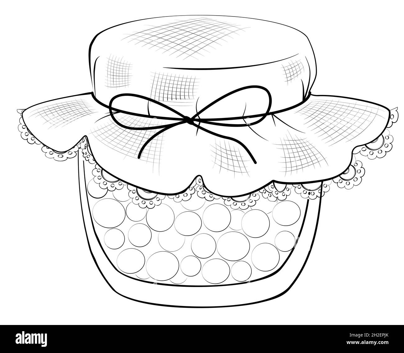 Illustrazione monocromatica della linea nera del contenitore degli inceppamenti. Contorno vettore dolce alimentare icona. Illustrazione Vettoriale