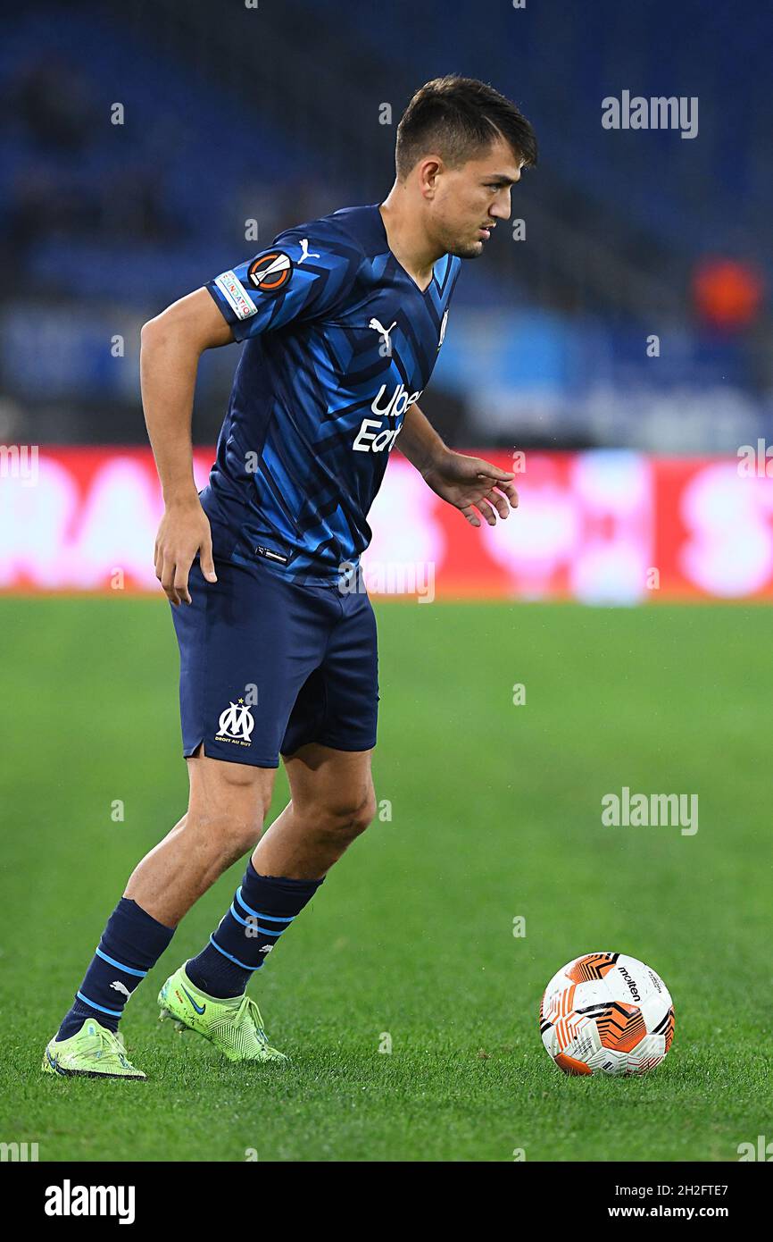 Roma, Lazio. 21 ottobre 2021. Cengiz sotto l'Olympique de Marseille durante la partita Europa League tra SS Lazio e Olympique Marseille allo stadio Olimpico di Roma, Italia, 21 ottobre 2021. Fotogrofo01 Credit: Independent Photo Agency/Alamy Live News Foto Stock