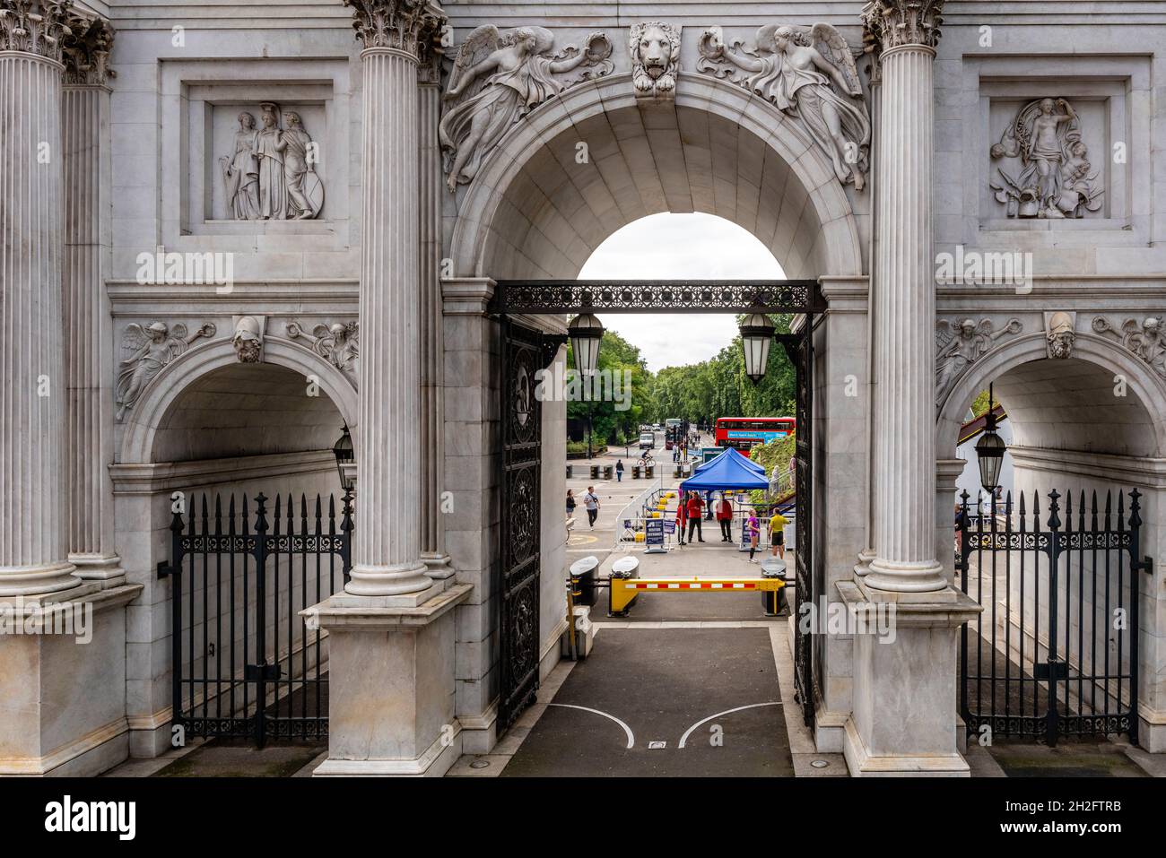Una vista elevata di Marble Arch, Londra, Regno Unito. Foto Stock