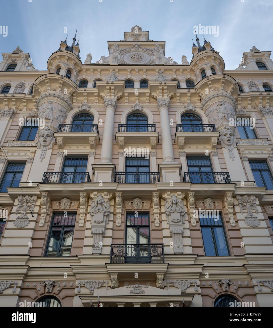 Edifici di architettura Art Nouveau a riga - riga, Lettonia Foto Stock