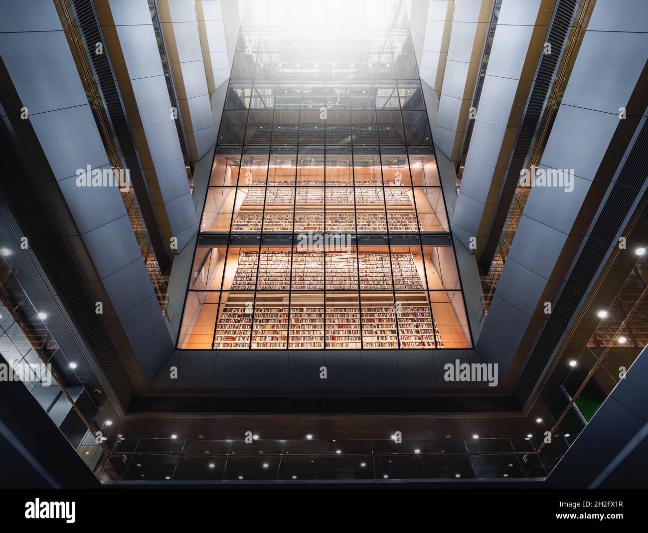 National Library of Latvia Interior conosciuto anche come Castello di luce - riga, Lettonia Foto Stock