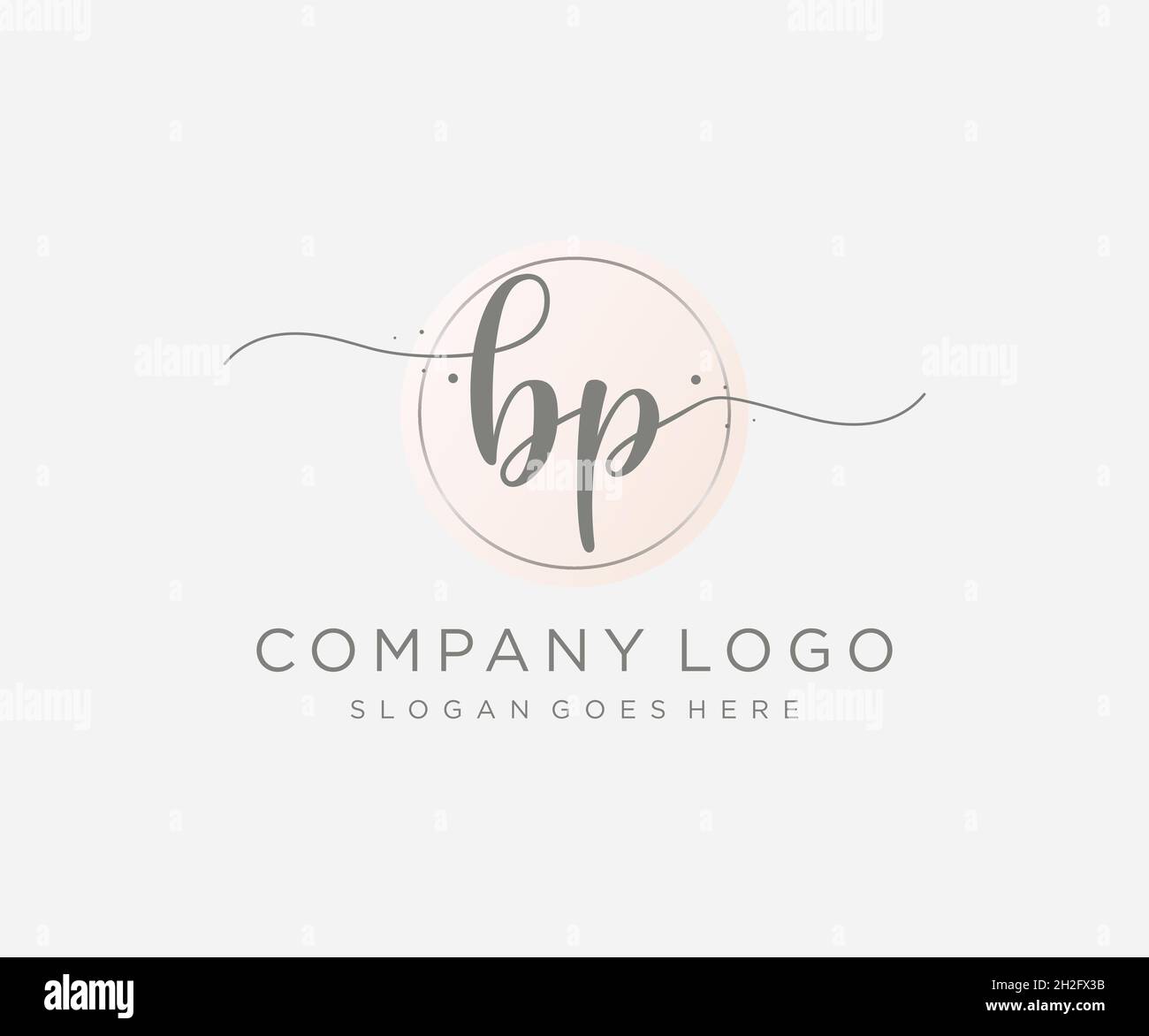 Logo BP femminile. Utilizzabile per la natura, salone, centro benessere, cosmetici e loghi di bellezza. Elemento modello di disegno con logo a vettore piatto. Illustrazione Vettoriale