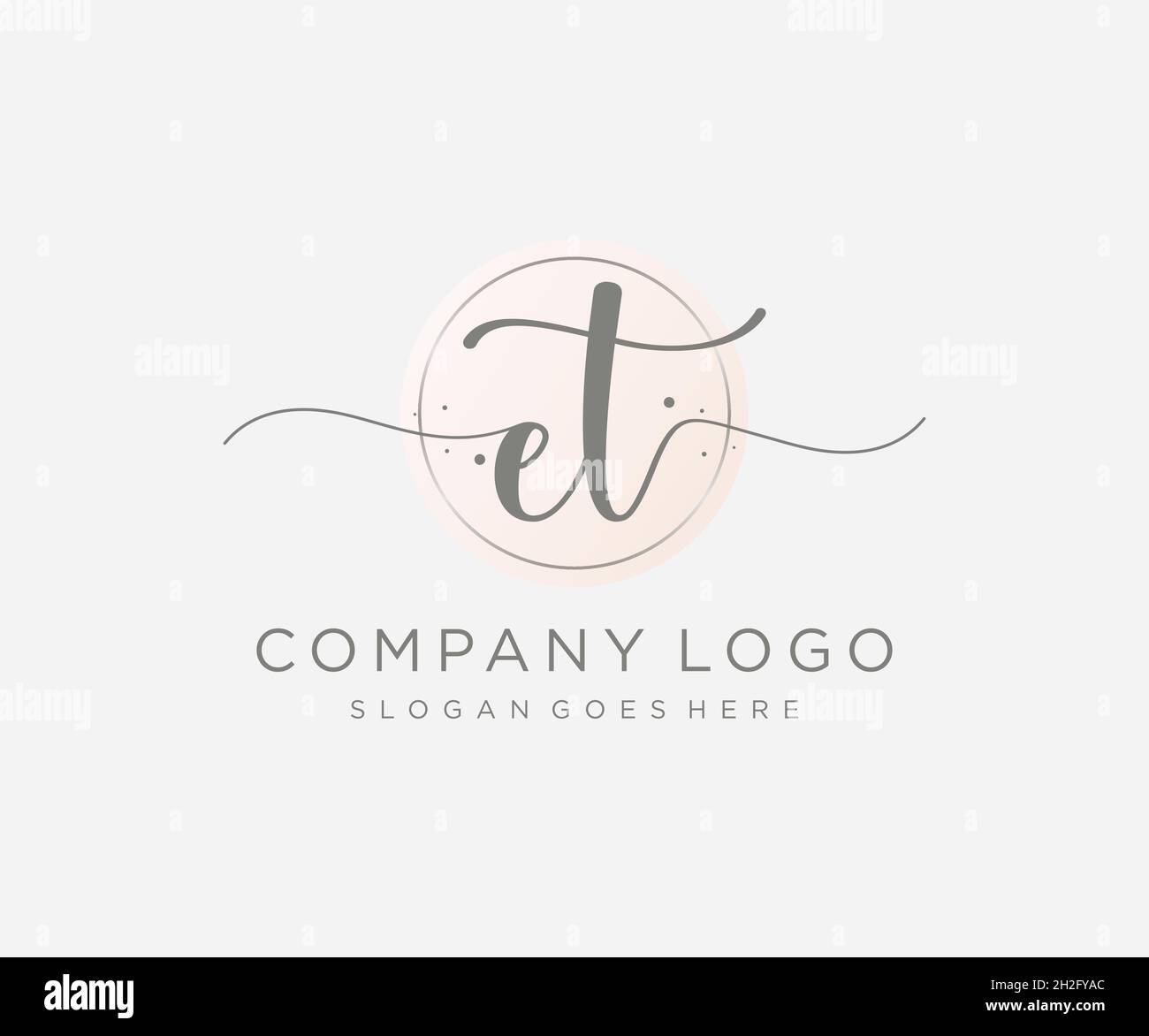 LOGO ET femminile. Utilizzabile per la natura, salone, centro benessere, cosmetici e loghi di bellezza. Elemento modello di disegno con logo a vettore piatto. Illustrazione Vettoriale