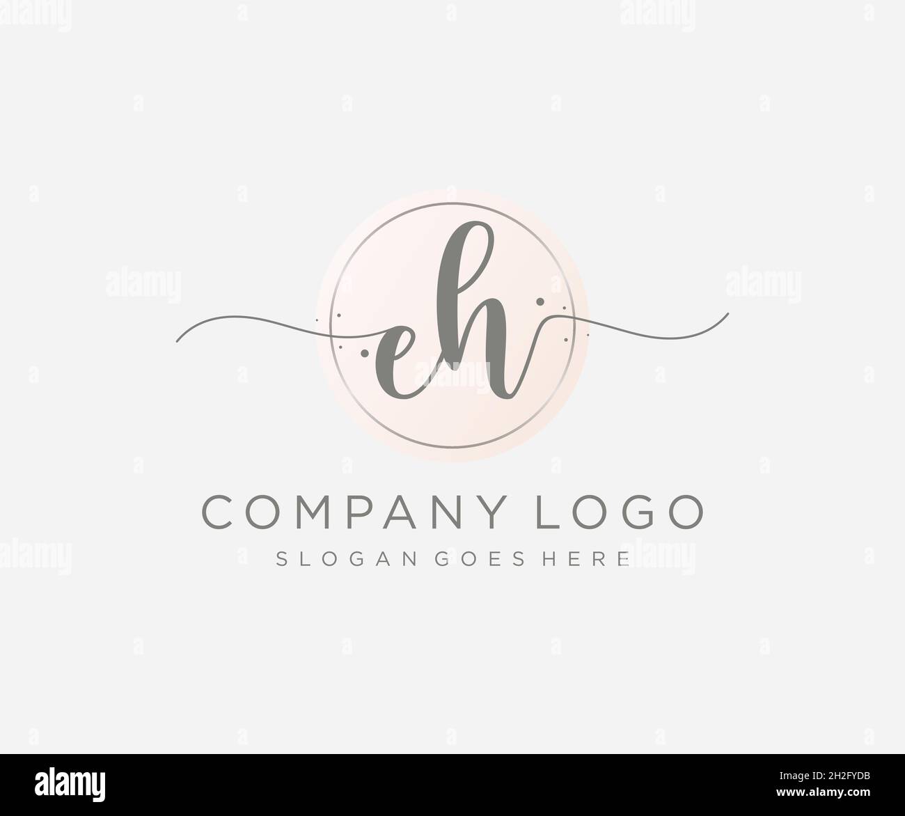 Logo EH femminile. Utilizzabile per la natura, salone, centro benessere, cosmetici e loghi di bellezza. Elemento modello di disegno con logo a vettore piatto. Illustrazione Vettoriale