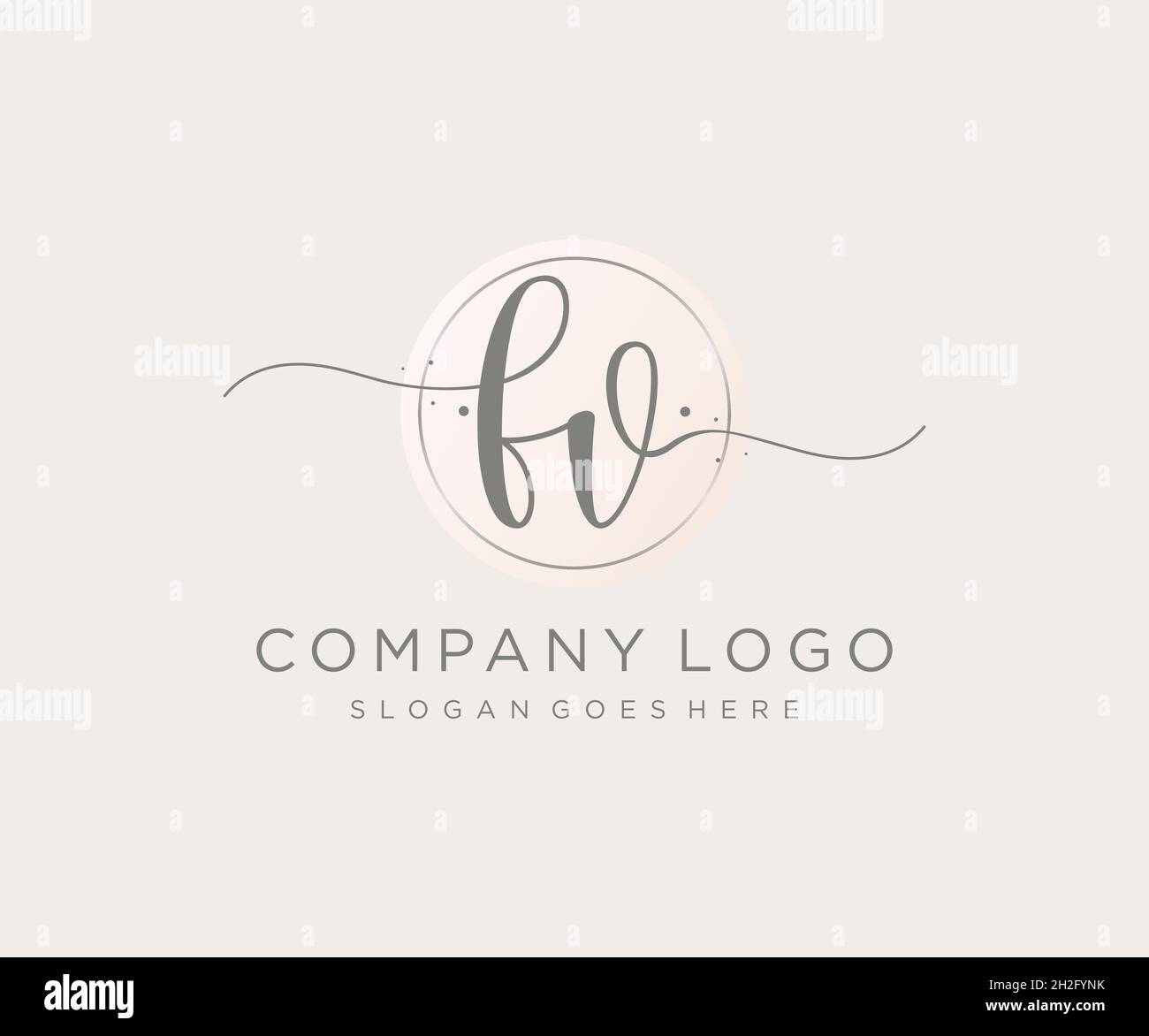 Logo FV femminile. Utilizzabile per la natura, salone, centro benessere, cosmetici e loghi di bellezza. Elemento modello di disegno con logo a vettore piatto. Illustrazione Vettoriale