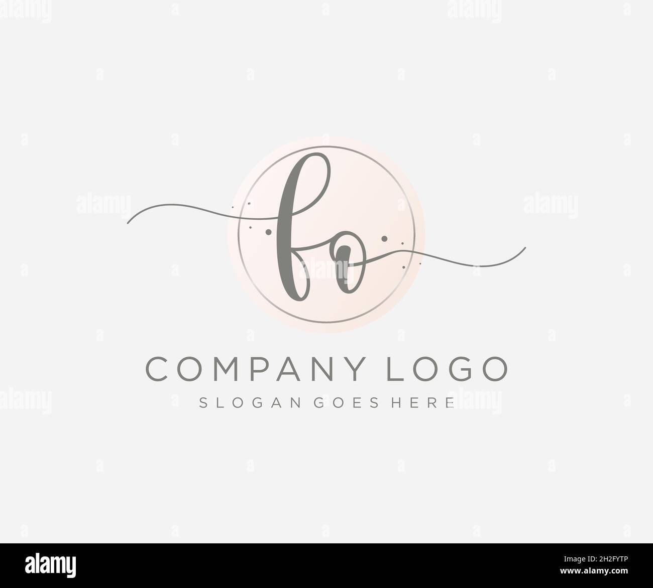 Logo FO femminile. Utilizzabile per la natura, salone, centro benessere, cosmetici e loghi di bellezza. Elemento modello di disegno con logo a vettore piatto. Illustrazione Vettoriale