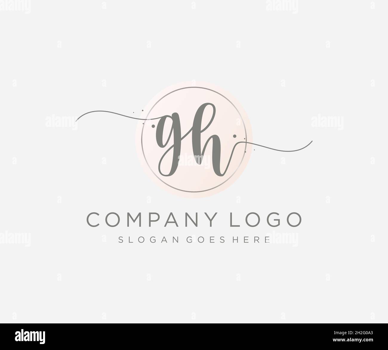 Logo GH femminile. Utilizzabile per la natura, salone, centro benessere, cosmetici e loghi di bellezza. Elemento modello di disegno con logo a vettore piatto. Illustrazione Vettoriale
