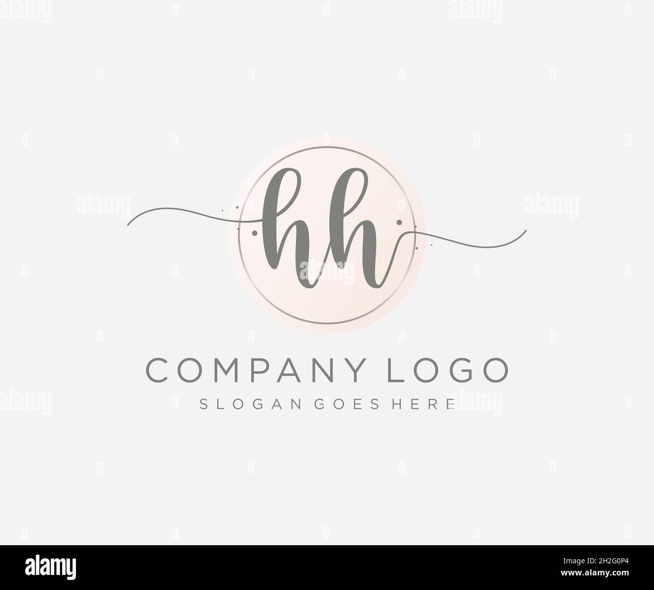 Logo HH femminile. Utilizzabile per la natura, salone, centro benessere, cosmetici e loghi di bellezza. Elemento modello di disegno con logo a vettore piatto. Illustrazione Vettoriale