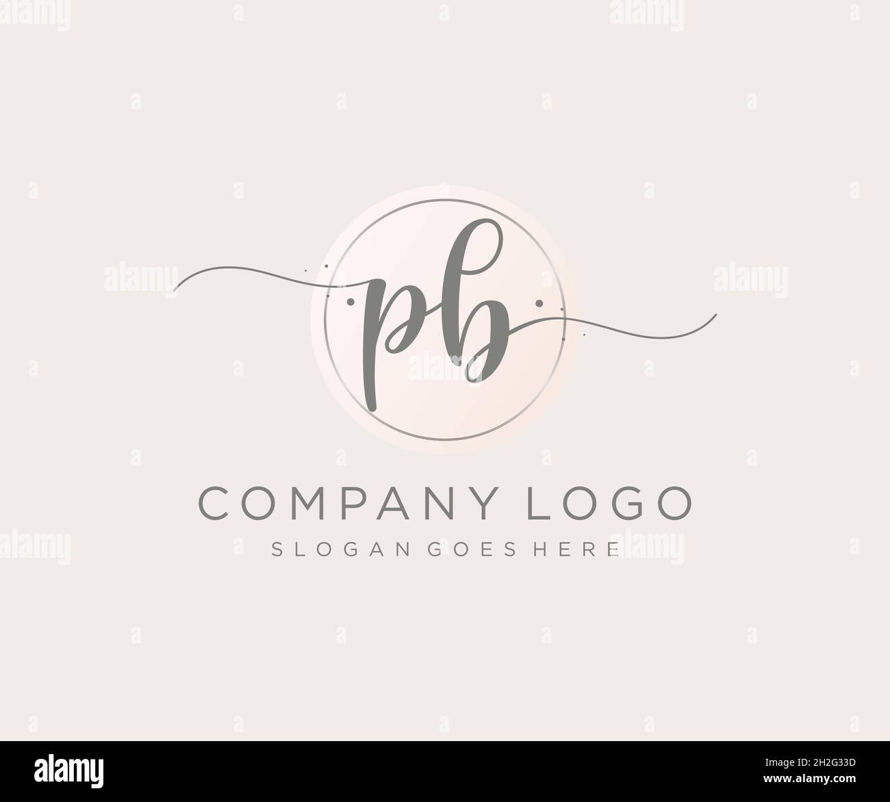 Logo PB femminile. Utilizzabile per la natura, salone, centro benessere, cosmetici e loghi di bellezza. Elemento modello di disegno con logo a vettore piatto. Illustrazione Vettoriale
