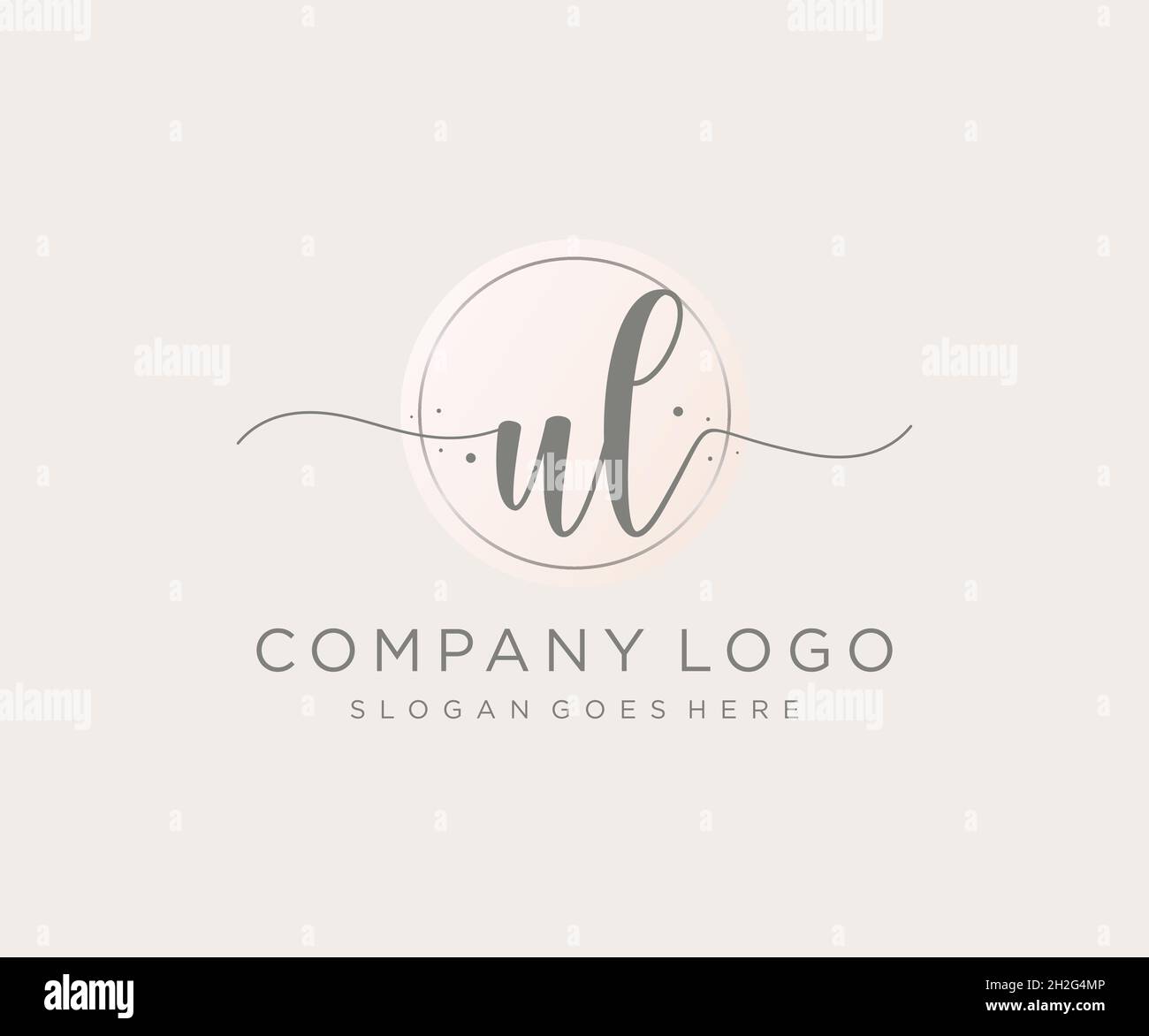 Logo femminile UL. Utilizzabile per la natura, salone, centro benessere, cosmetici e loghi di bellezza. Elemento modello di disegno con logo a vettore piatto. Illustrazione Vettoriale
