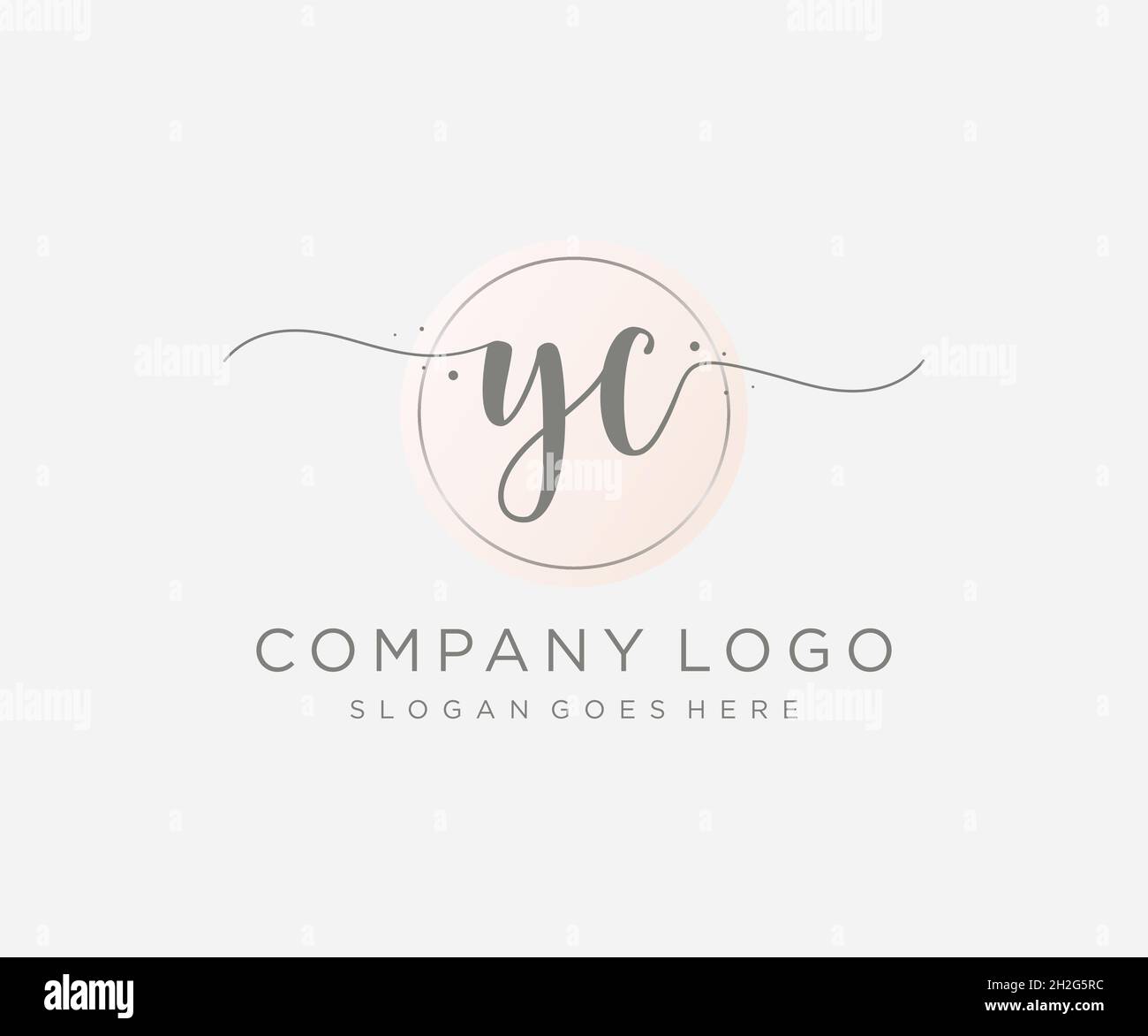 Logo femminile YC. Utilizzabile per la natura, salone, centro benessere, cosmetici e loghi di bellezza. Elemento modello di disegno con logo a vettore piatto. Illustrazione Vettoriale