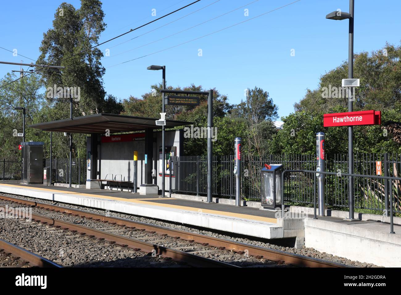 Hawthorne Light Rail Station a Leichhardt, Sydney, NSW, Australia Foto Stock