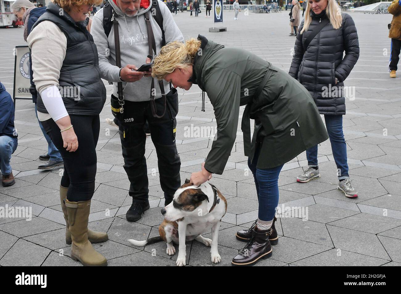 Kastrup/Copenhagen/Denmark./16 October 2021/Home meno giorno e le ONG danesi forniscono gratuitamente per mangiare e bere a persone senzatane che vivono nella capitale. (Foto..Francis Joseph Dean/Dean Pictures) Foto Stock