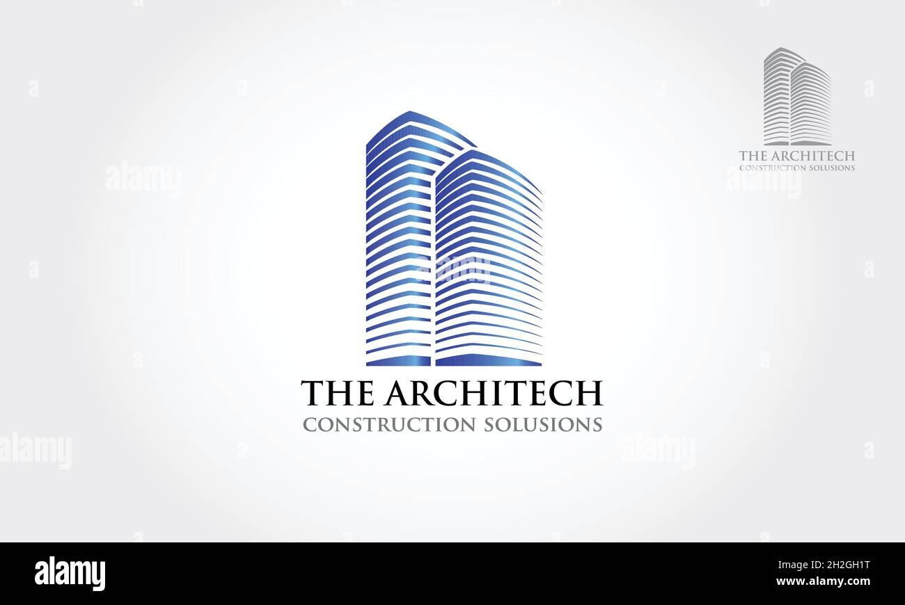 Modello di logo vettoriale per Architect Construction Solutions. Modello di logo Real Estate, che può soddisfare la vostra azienda. Illustrazione Vettoriale