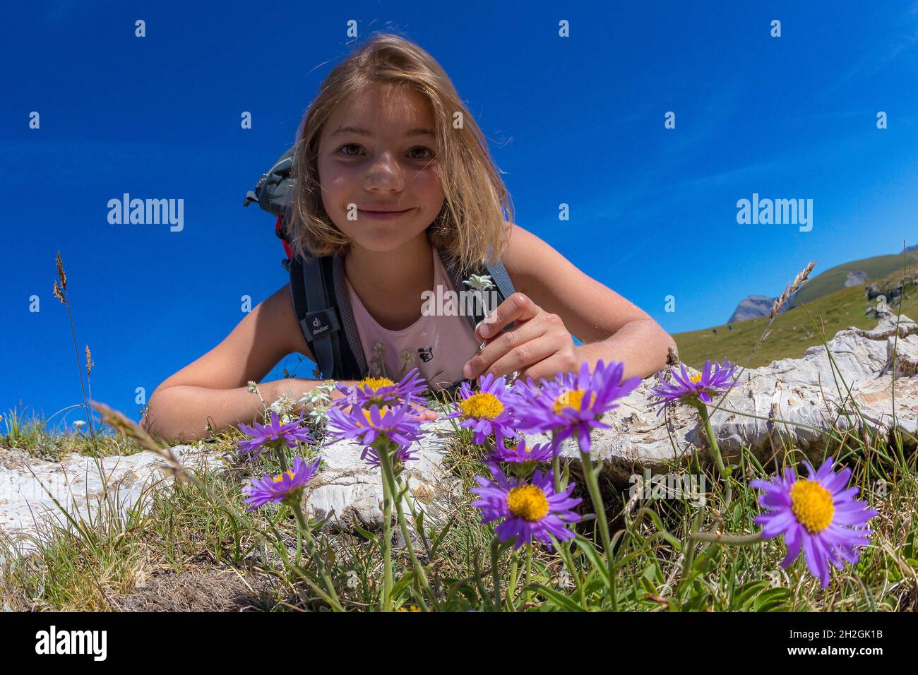 HAUTES-ALPES (05), LA GRAVE, SERRE CHEVALIER, PARCO NAZIONALE DEGLI ECRINS, ALTOPIANO EMPARIS, ESCURSIONI CON ALEXANDRE PUECH, GUIDA DI MONTAGNA CON ORIZZONTI MOUNTAI Foto Stock