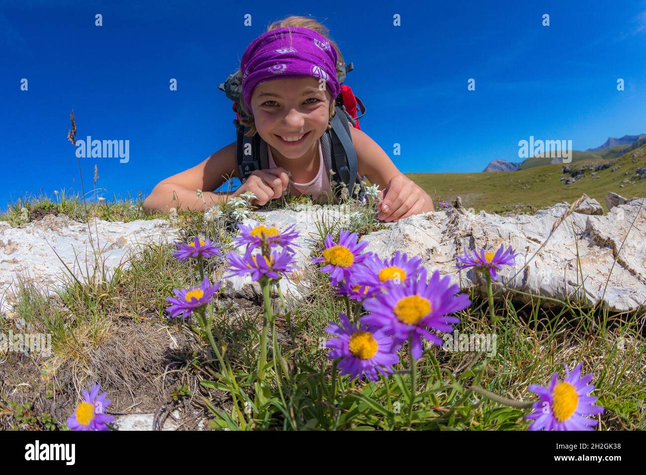 HAUTES-ALPES (05), LA GRAVE, SERRE CHEVALIER, PARCO NAZIONALE DEGLI ECRINS, ALTOPIANO EMPARIS, ESCURSIONI CON ALEXANDRE PUECH, GUIDA DI MONTAGNA CON ORIZZONTI MOUNTAI Foto Stock