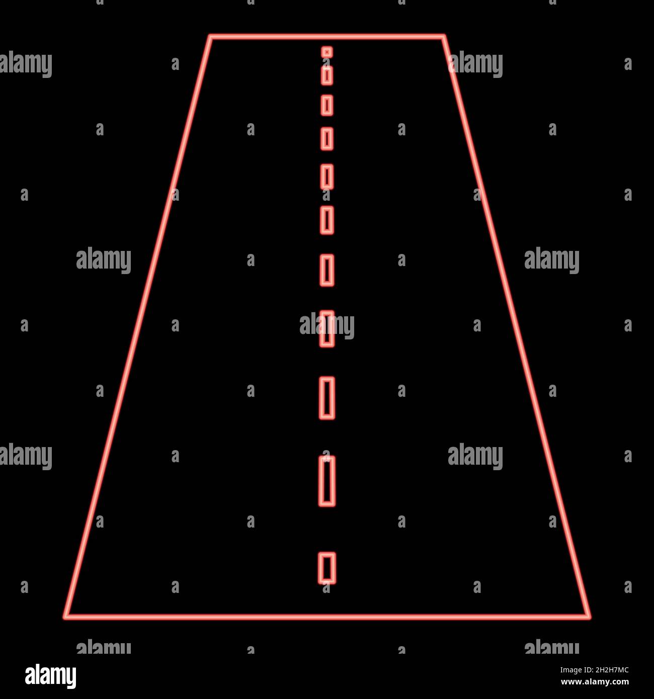 Immagine vettoriale colore rosso neon Road in stile piatto Illustrazione Vettoriale