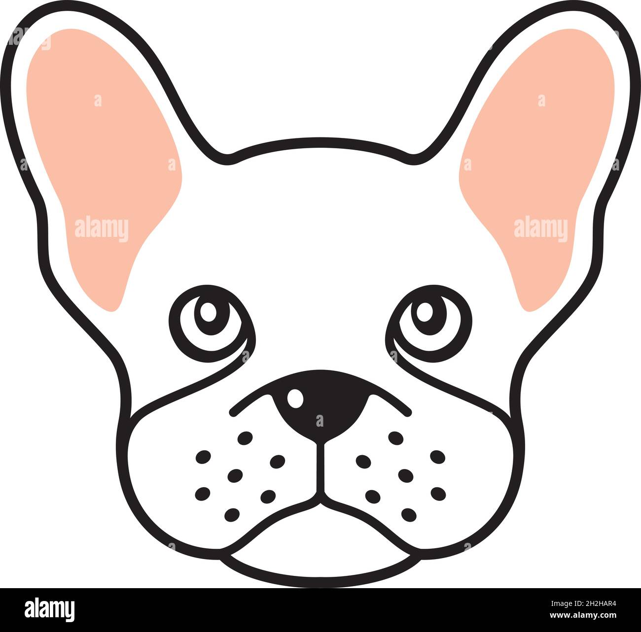 Illustrazione vettoriale del colore del bulldog francese Illustrazione Vettoriale