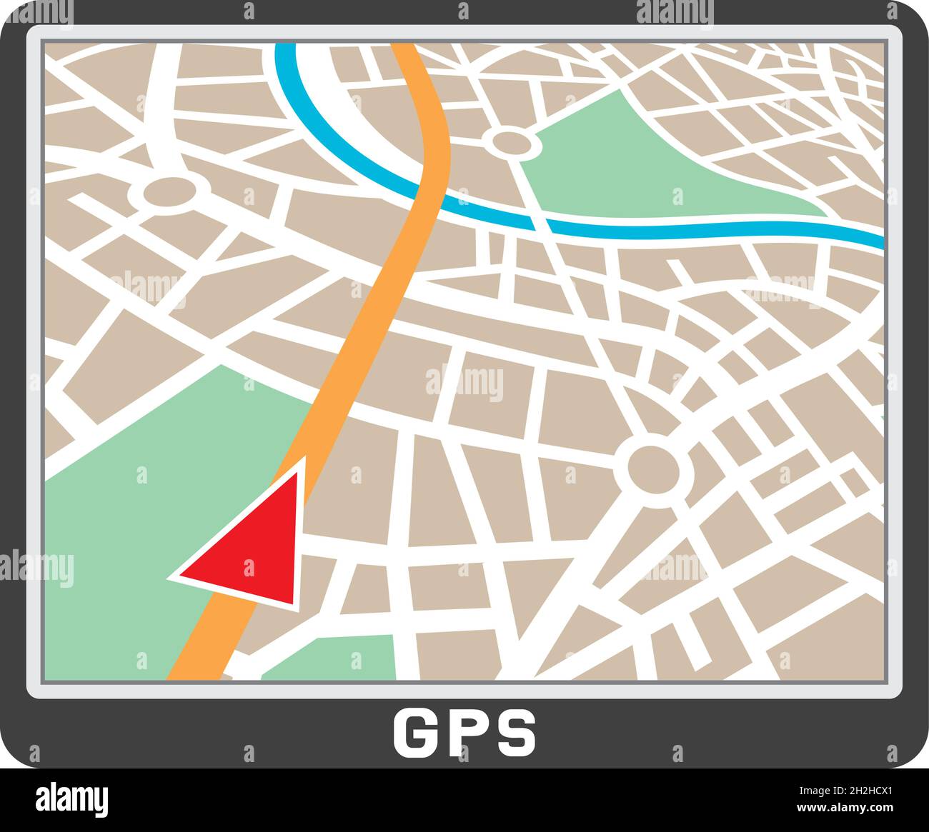 Illustrazione vettoriale del display di navigazione GPS Illustrazione Vettoriale