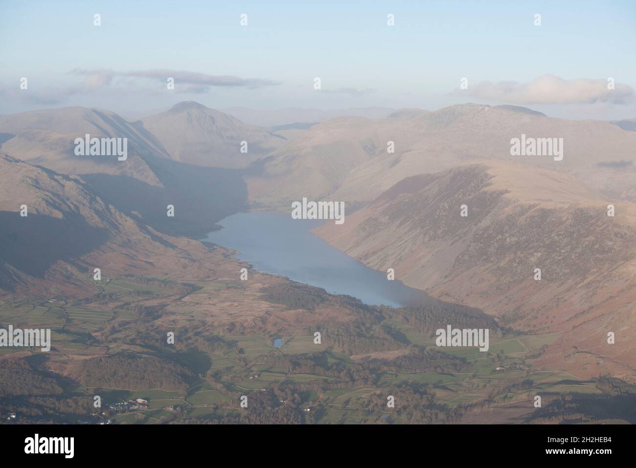 Wast Water, Kirk cadde e Scafell, Cumbria, 2015. Foto Stock