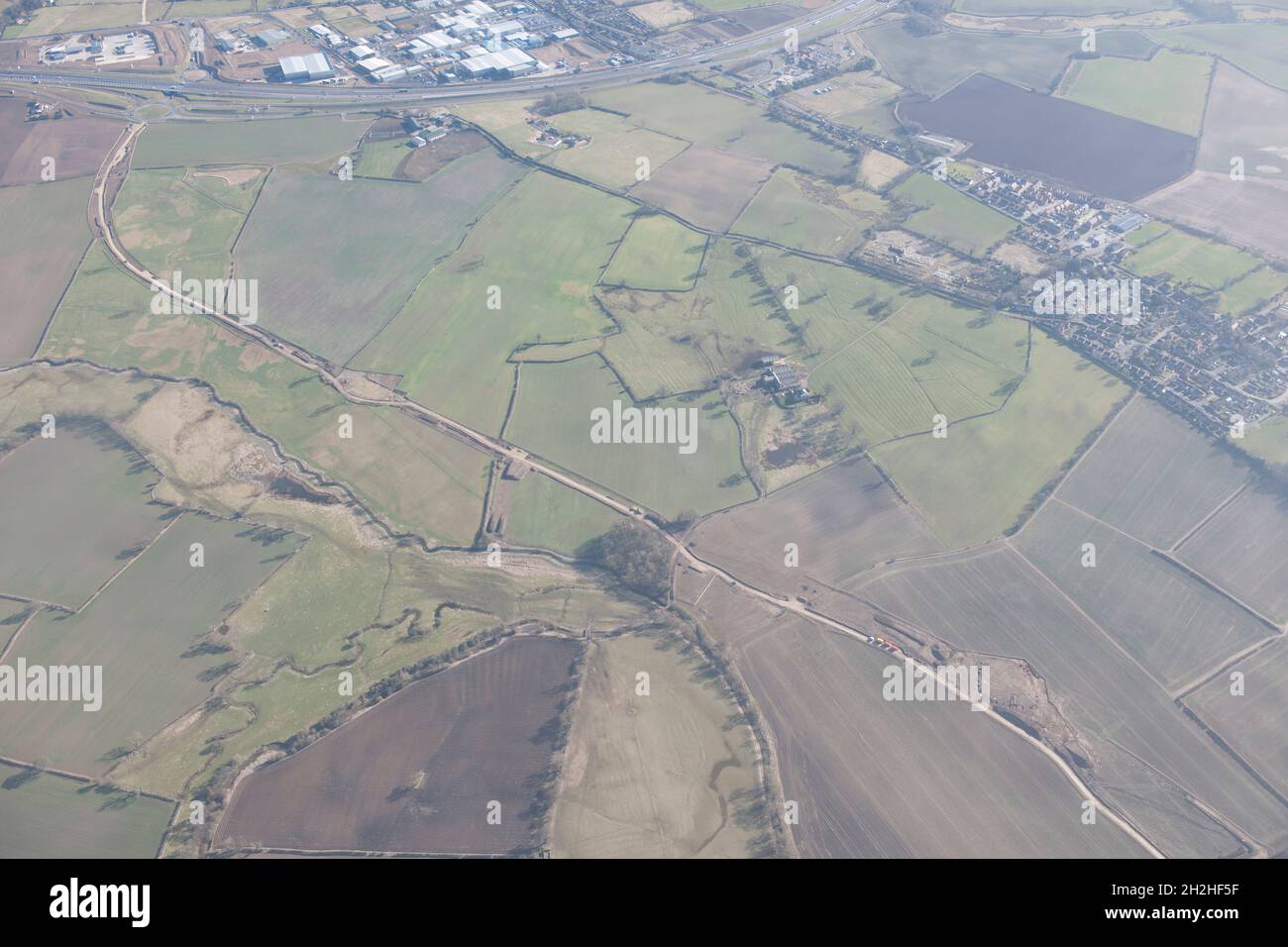 Scavi archeologici di un recinto in stiva romana/età del ferro e lavori di costruzione per la circonvallazione di Bedale, Aiskew e Leeming Bar, North Yorkshire, 2015. Foto Stock