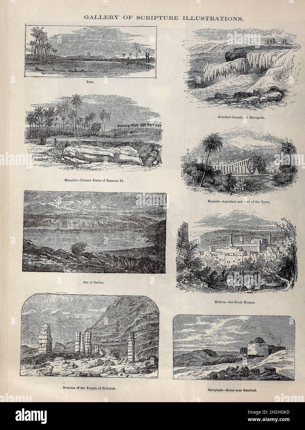 Galleria delle Scritture illustrazioni della 'Bibbia della famiglia Doré' contenente l'Antico e il nuovo Testamento, l'Apocrifa abbellita con belle incisioni a pagina intera, illustrazioni e la Galleria della Bibbia di Dore. Pubblicato a Philadelphia da William T. Amies nel 1883 Foto Stock