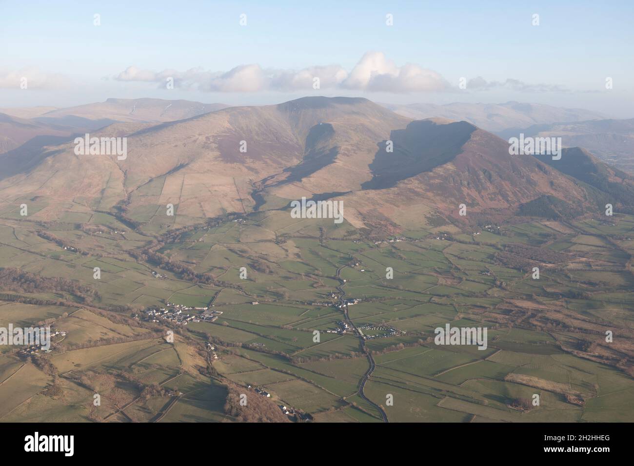 Skiddaw da nord-ovest, Cumbria, 2015. Foto Stock