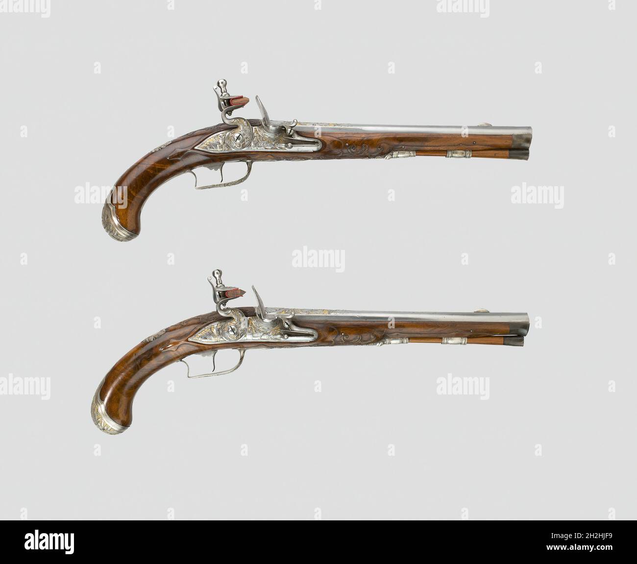 Flintlock Holster Pistol (uno di un paio), Francia, 1720. Foto Stock