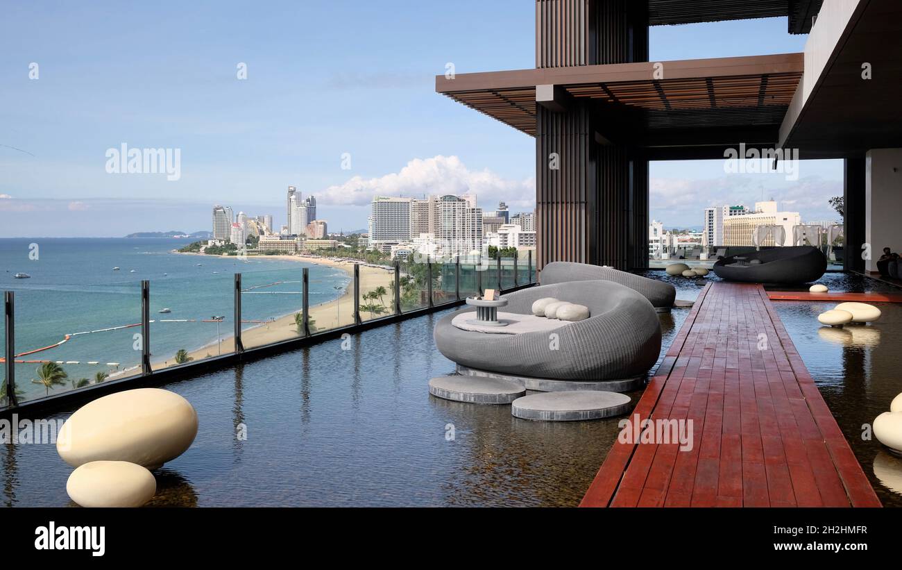 Hilton Hotel Pattaya Beach Tailandia presso il Central Pattaya Beach Complex Foto Stock