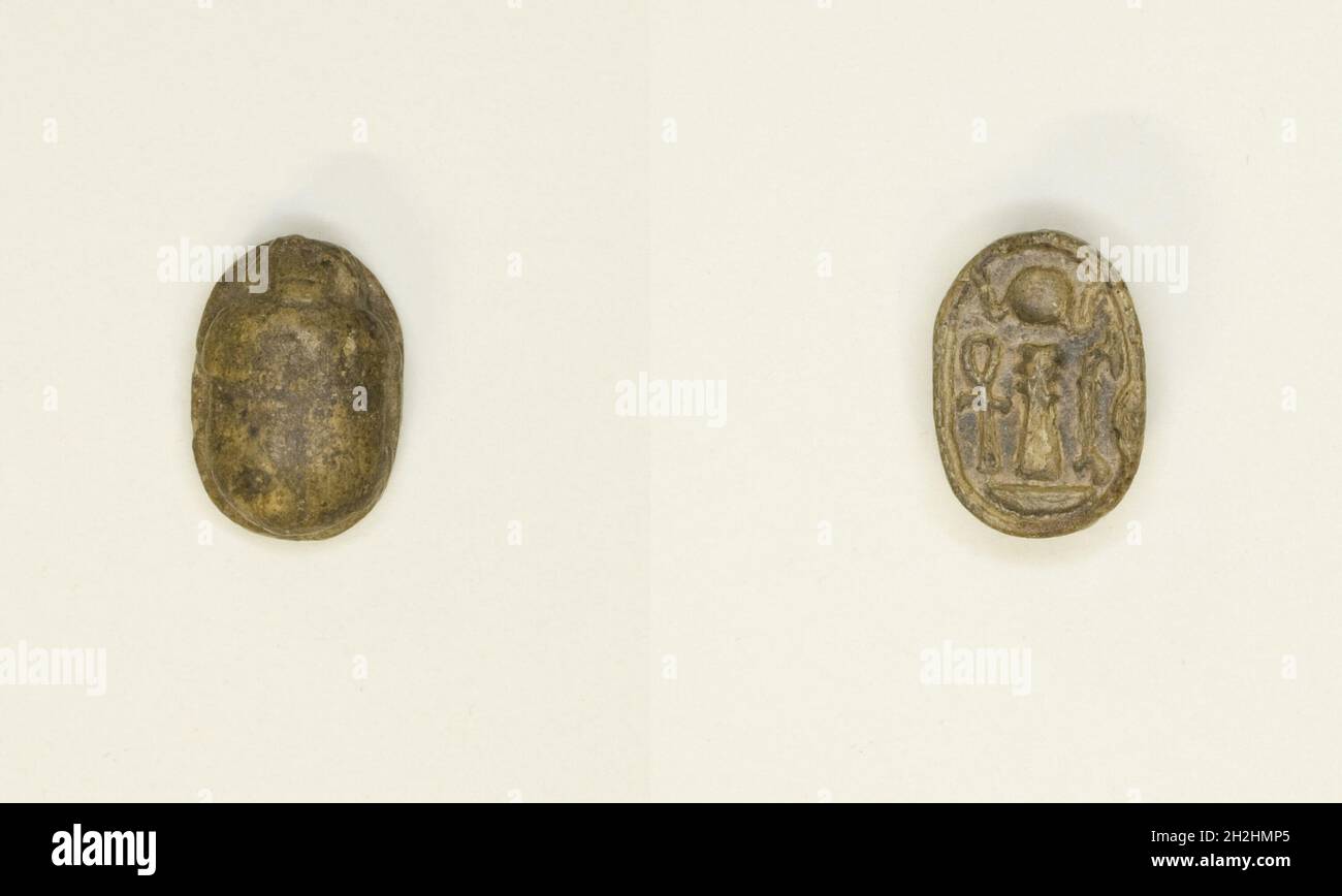 Scarab: Geroglifi (WAS-Sign, DD-sign, ANX-sign), Egitto, nuovo Regno, Dinastie 18-20 (circa 1550-1069 BCE). Foto Stock
