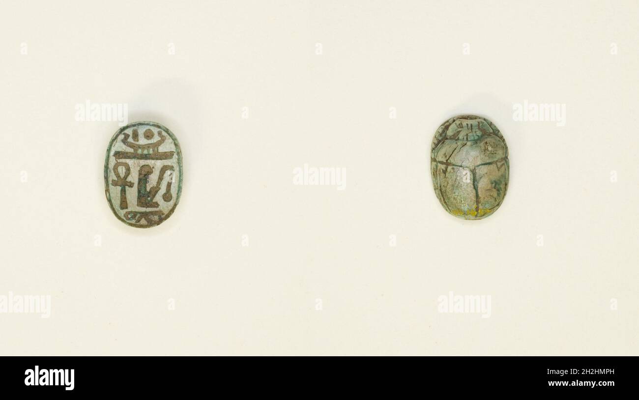 Scarab: Formula del desiderio, Egitto, nuovo Regno, dinastie 18-20 (circa 1550-1069 a.C.). Foto Stock