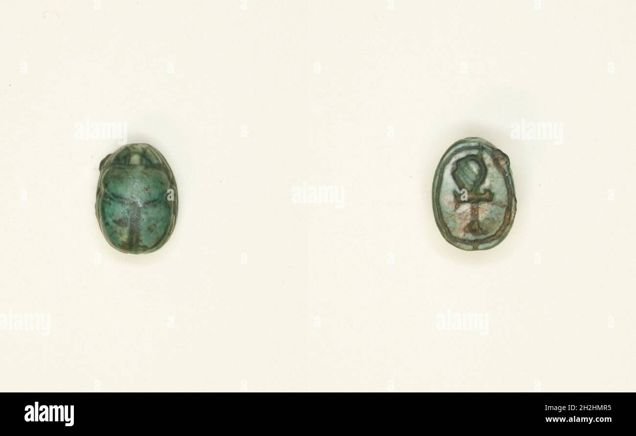 Scarab: Geroglifo (segno di Ankh), Egitto, nuovo Regno, dinastie 18-20 (circa 1550-1069 a.C.). Foto Stock