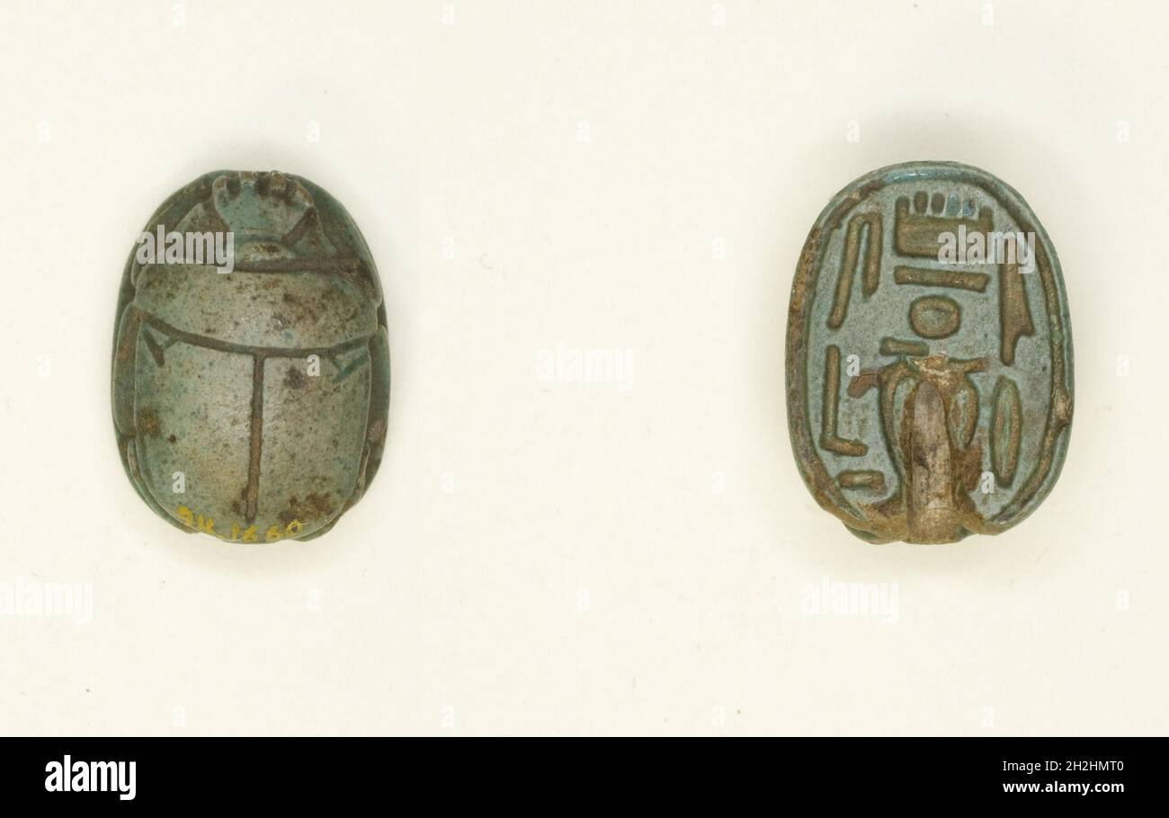 Scarab: Formula del desiderio (?), Egitto, Regno di mezzo-nuovo Regno, dinastie 18-20 (circa 1550-1069 BCE). Foto Stock
